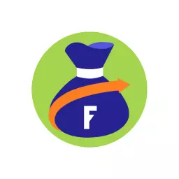 Creative Blue Bag Icon Featuring Letter F Alphabet Logo Template
