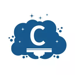 Creative Blue Cloud Featuring Letter C for Alphabet Logo Template