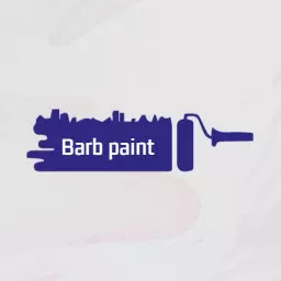 Creative Blue Paint Roller Design for Professional Painting Logo Template
