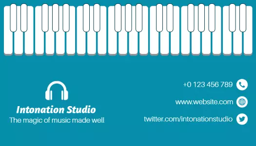 Creative Blue Piano Theme Laser Cut Business Card Template