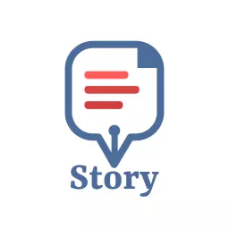 Creative Blue Speech Bubble Design for Engaging Storytelling Logo Template