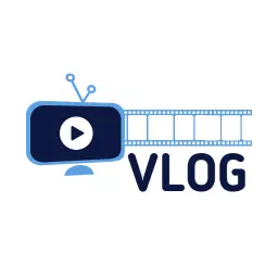 Creative Blue Television and Film Elements Vlogger Logo Template