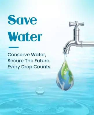 Creative Blue Water Conservation Awareness Poster Template
