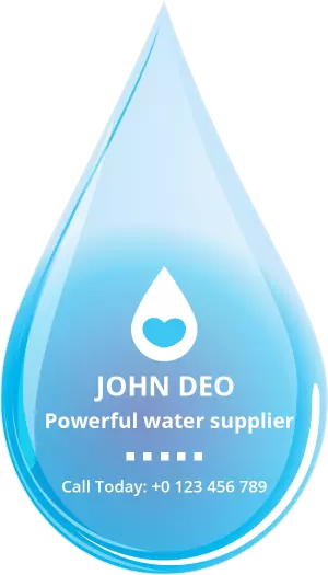 Creative Blue Water Supplier Droplet Visiting Card Template
