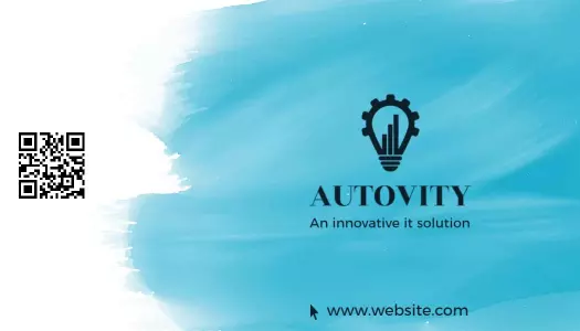 Creative Blue Watercolor IT Solutions Business Card Template