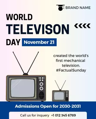 Creative Blue World Television Day Celebration Poster Template
