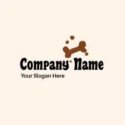 Creative Bone and Paw Print Design for Pets Logo Template