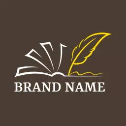 Creative Brown Book and Quill Symbolizing Storytelling Logo Template