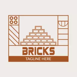 Creative Brown Brick Design for Construction Business Logo Template