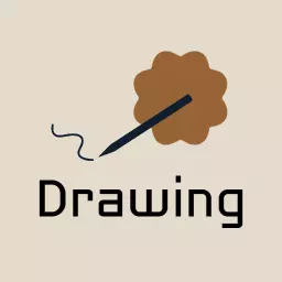 Creative Brown Drawing Tool and Pencil Art Logo Template
