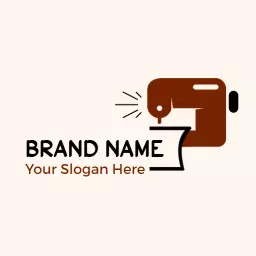 Creative Brown Sewing Machine Design for Handicraft Logo Template
