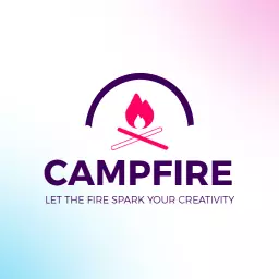 Creative Campfire Logo Featuring Vibrant Pink and Blue Gradients Logo Template