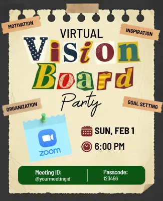 Creative Chalkboard Vision Board Planning Party Flyer Template