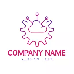 Creative Cloud and Gear Design for Technology Solutions Logo Template
