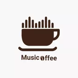 Creative Coffee Cup Design Blending Music Elements Logo Template