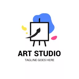 Creative Colorful Brushwork Design in Modern Art Logo Template