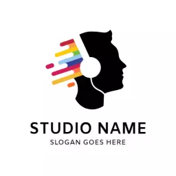 Creative Colorful Sound Waves for Music Studio Logo Template