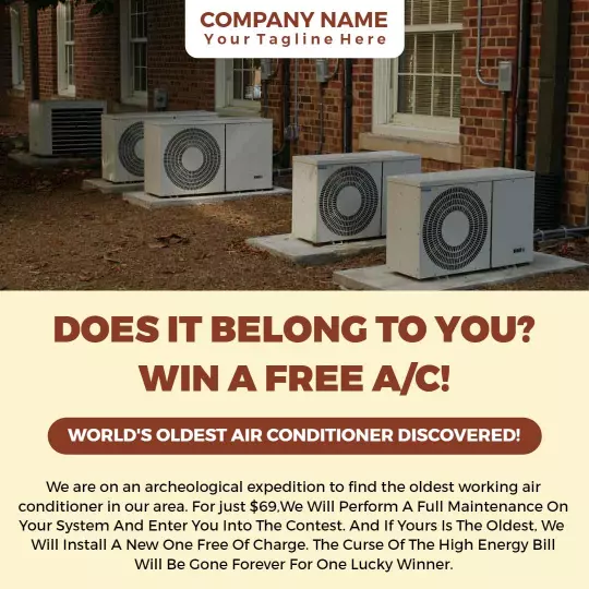 Creative Contest for Winning a Free Air Conditioner Ad Template