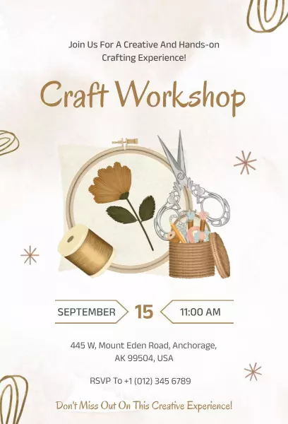 Creative Crafting Skills Development Workshop Invitation Template