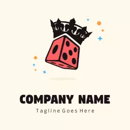Creative Crowned Red Dice Design for Gaming Logo Template