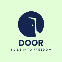 Creative Dark Blue Door Design Symbolizing Opportunities Logo Template