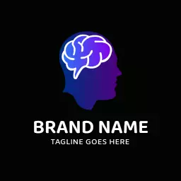Creative Dark Gradient Brain Design for Innovative Thinking Logo Template