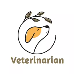 Creative Dog Design with Nature Elements in Veterinary Logo Template