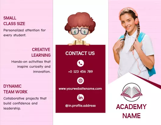 Creative Education Academy Overview Tri Fold Brochure Template