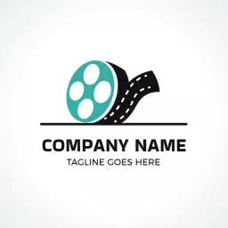 Creative Film Reel Design Representing Entertainment Industry Logo Template