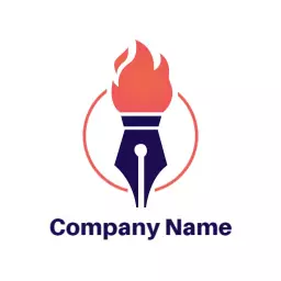 Creative Fire Element Incorporated in Writing Logo Template