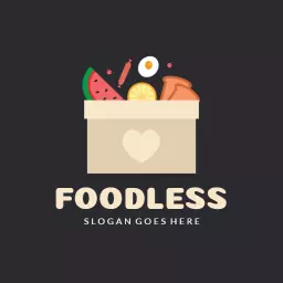 Creative Foodless Box Concept Featuring Colorful Fruits Logo Template