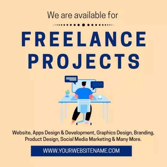 Creative Freelance Project Services Offer with Graphic Design Ad Template