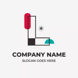 Creative Geometric Design Featuring Prominent L Letter Logo Template
