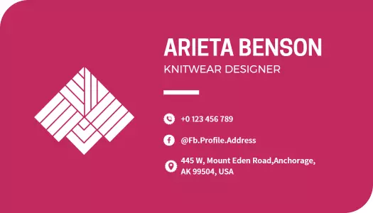 Creative Geometric Knitwear Designer Business Card Template