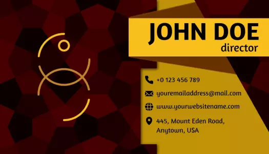 Creative Gold Geometric Patterned Visiting Card Template