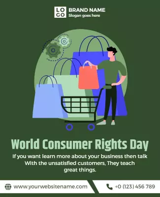 Creative Green Consumer Rights Awareness Day Poster Template
