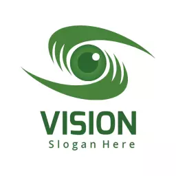 Creative Green Eye Design Representing Vision Concept Logo Template