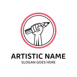 Creative Hand Holding a Pencil Symbolizing Artist Identity Logo Template