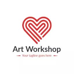 Creative Heart Design Illustrating Art Workshop Logo Template