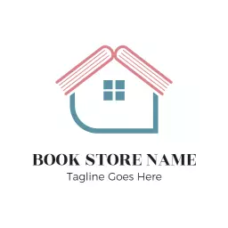 Creative House Design with Open Books Welcoming Readers Logo Template