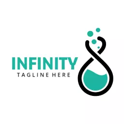 Creative Infinity Symbol with Aqua Elements Representing Innovation Logo Template
