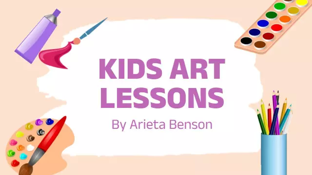 Creative Kids Art Lessons Tutorial Trending YouTube Thumbnail Template