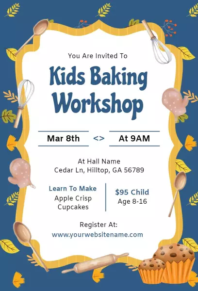 Creative Kids Baking Fun Workshop Invitation Template