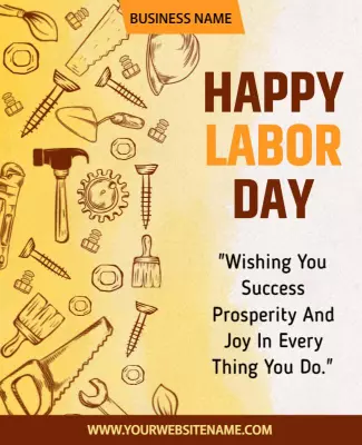 Creative Labor Day Tools and Crafts Celebration Poster Template