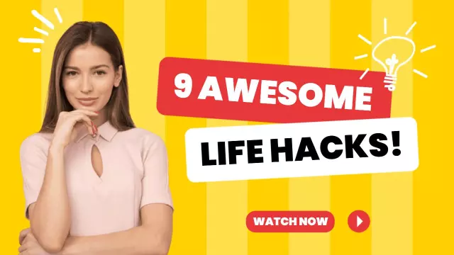Creative Life Hacks Tips Trending YouTube Thumbnail Template