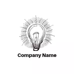 Creative Light Bulb Sketch Illustrating Innovative Ideas Logo Template