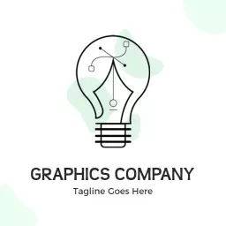 Creative Line Art Lightbulb Design for Graphics Company Logo Template