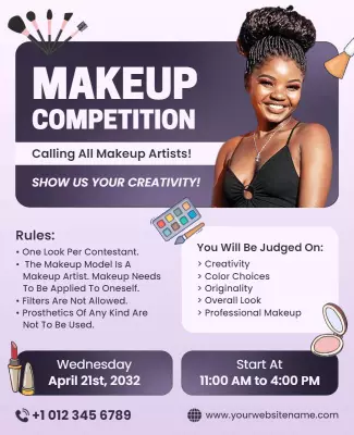 Creative Makeup Competition Event Flyer Template
