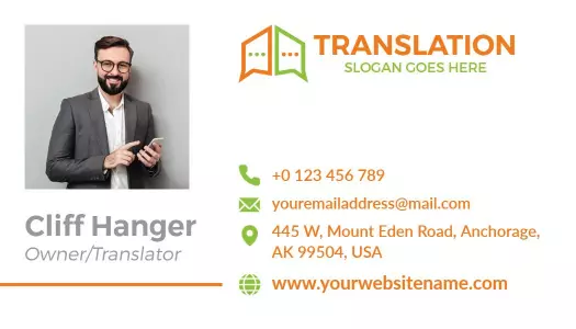 Creative Multilingual Translation Services Visiting Card Template