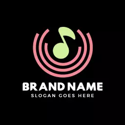 Creative Musical Waves in Soft Pastel Photography Logo Template